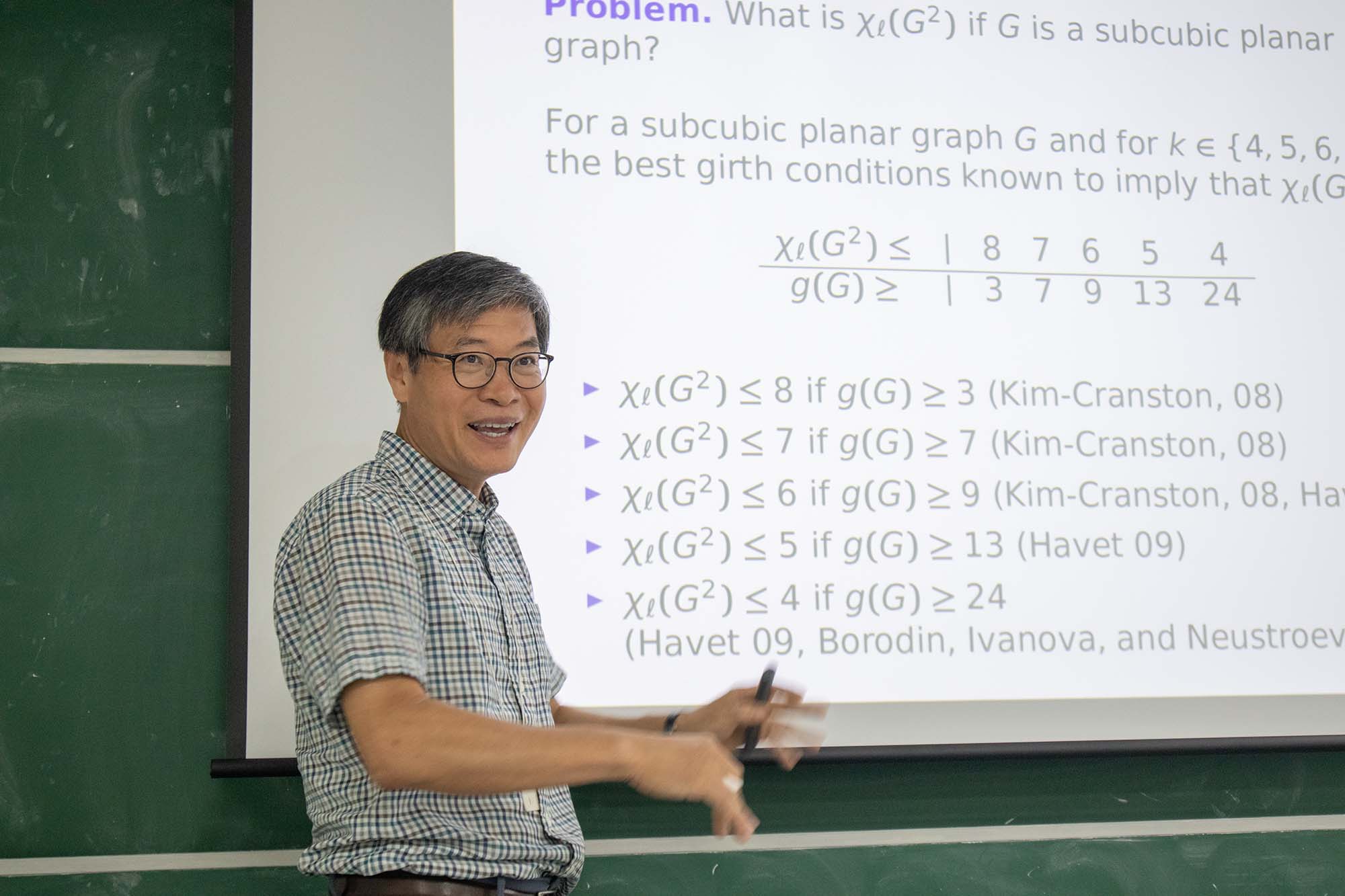 Robbin Jin Math Seog-Jin Kim (김석진) gave a talk on the list chromatic number of the ...