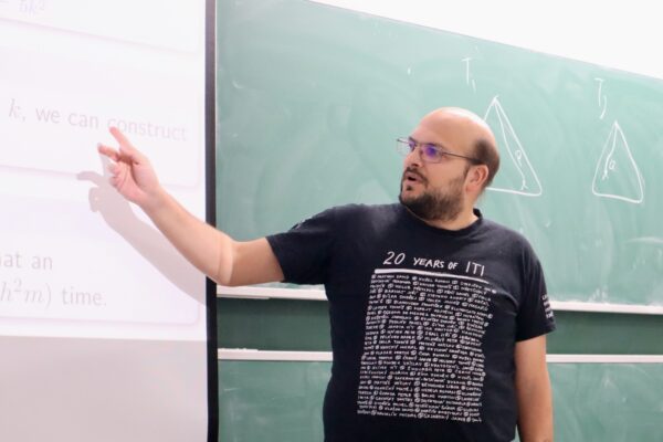 Tomáš Masařík gave a talk at the Discrete Math Seminar on finding a balanced separator in an H-minor-free graph in linear time