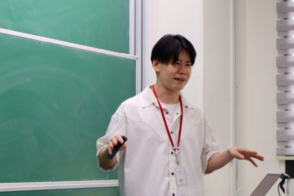 Tomohiro Koana gave a talk on a faster FPT algorithm for expanding a subgraph to be a 2-connected subgraph of a given graph by adding at most k edges